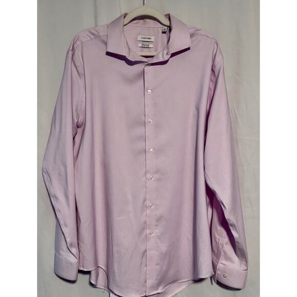 Calvin Klein Infinite Cool Men’s Dress Shirt 17.5 36/37 Slim Tall Stretch - Picture 1 of 8